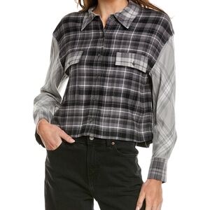 Alice + Olivia Gray Plaid Shirt